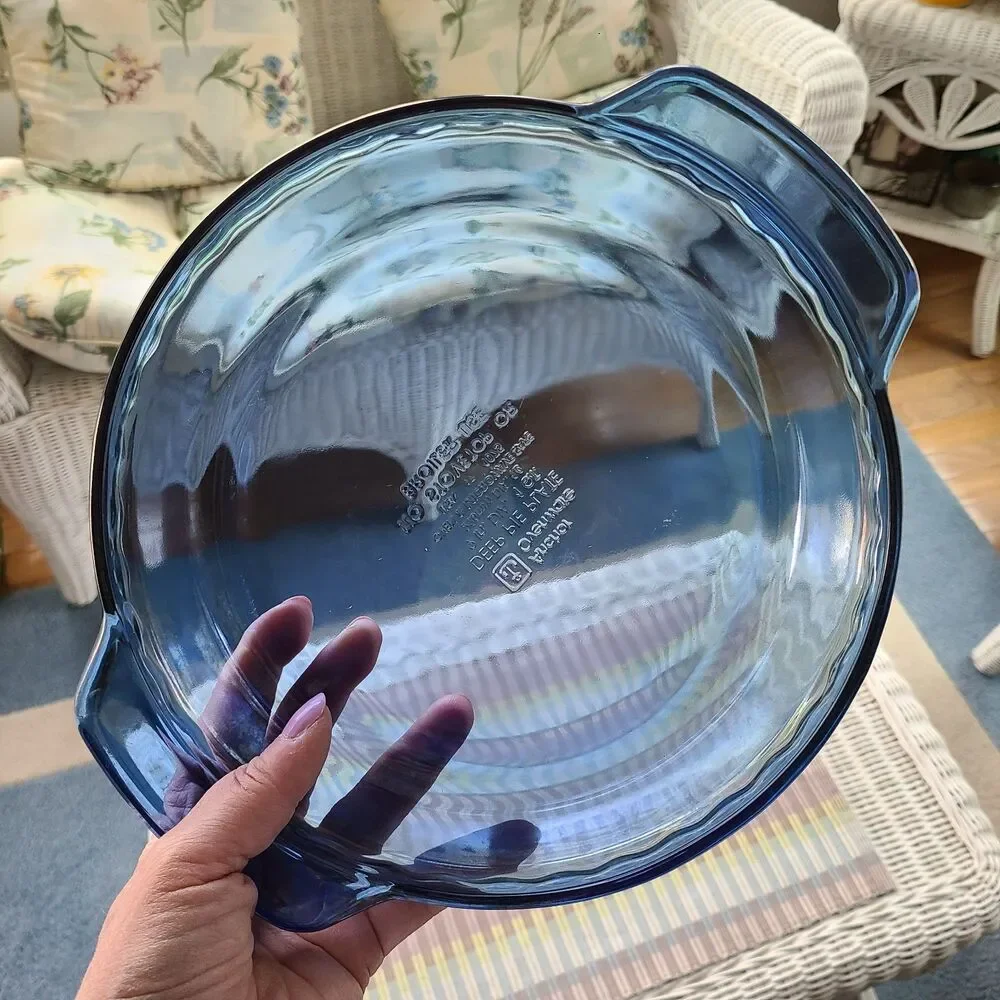 Vintage Anchor Hocking Ovenware Cobalt Blue Deep Dish 9-Inch 1 Qt. Pie Plate